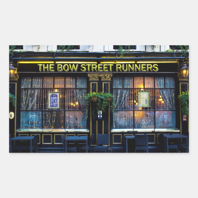 Pegatina Rectangular Bow Street Runners Pub (Anverso)