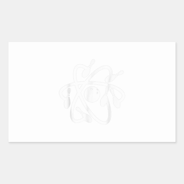 Pegatina Rectangular bowling atómico divertido bowling en ciencia (Anverso)