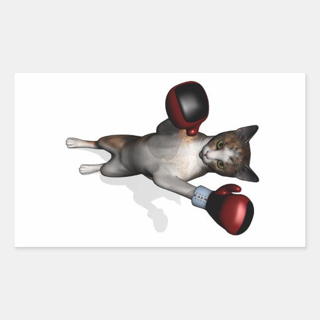 Pegatina Rectangular Boxer Tabby (Anverso)