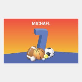 Pegatina Rectangular Boy 7.º Balls Deportiva