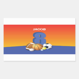 Pegatina Rectangular Boy 8.º Balls Deportiva