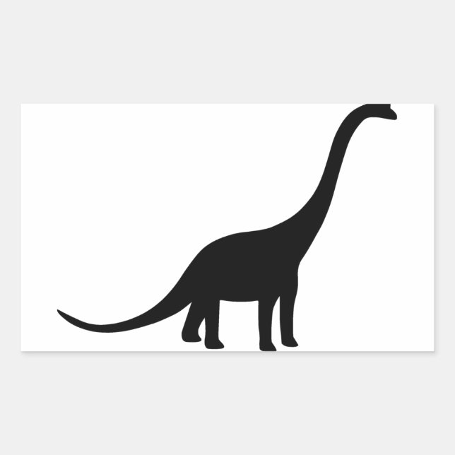 Pegatina Rectangular Brachiosauro Dinosaurio (Anverso)