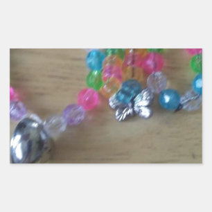 Pegatina Rectangular braclets con cuentas caseras