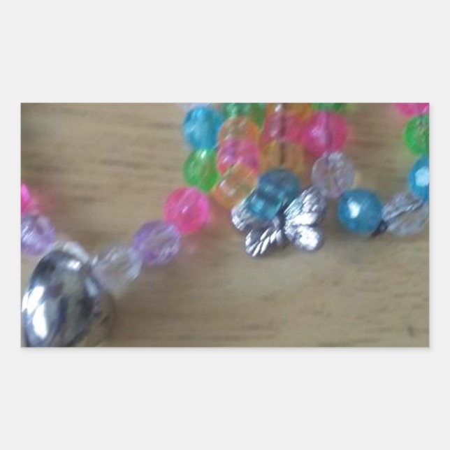 Pegatina Rectangular braclets con cuentas caseras (Anverso)