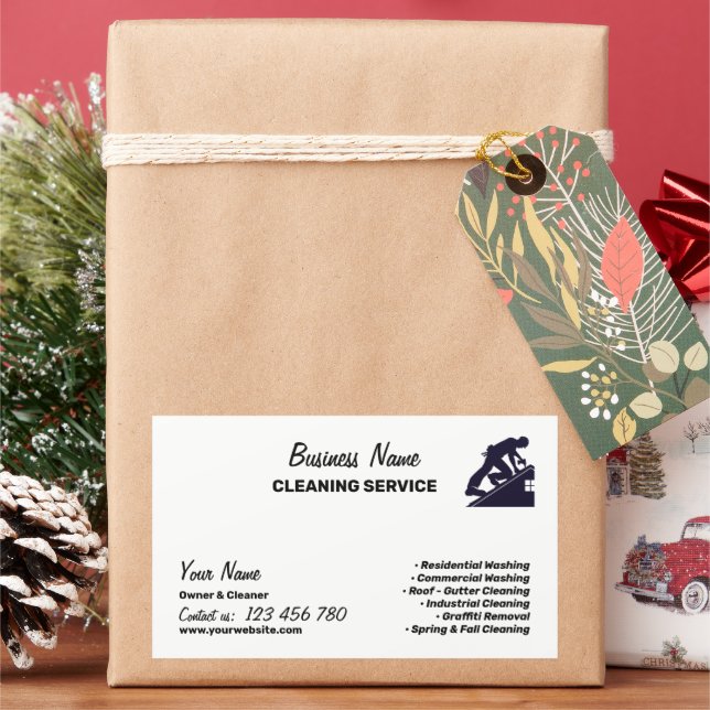 Pegatina Rectangular Branding For Pressure Washing Cleaning Business (Vacaciones)