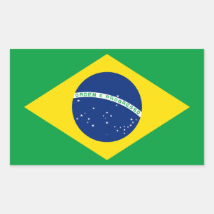 Pegatina Rectangular Brasil