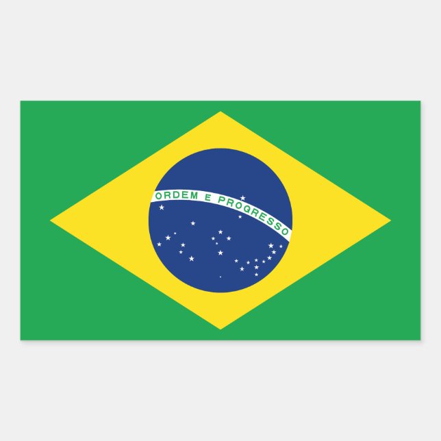 Pegatina Rectangular Brasil (Anverso)