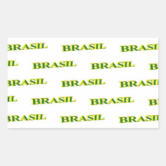 Pegatina Rectangular Brasil 3D