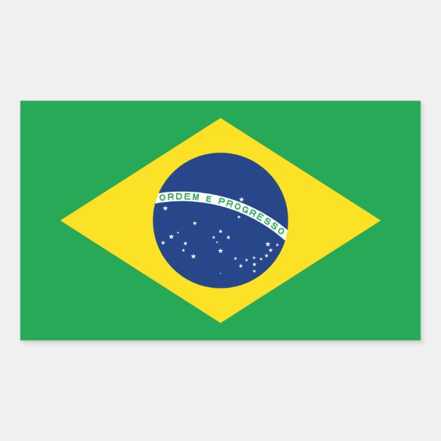 Pegatina Rectangular Brasil: Bandera nacional brasileña (Anverso)