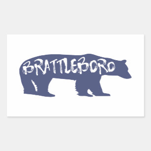 Pegatina Rectangular Brattleboro Vermont Bear