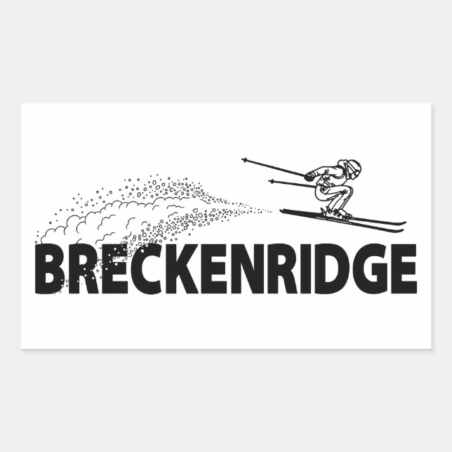 Pegatina Rectangular Breckenridge Colorado Ski Jumper (Anverso)
