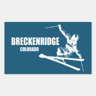 Pegatina Rectangular Breckenridge Colorado Skier