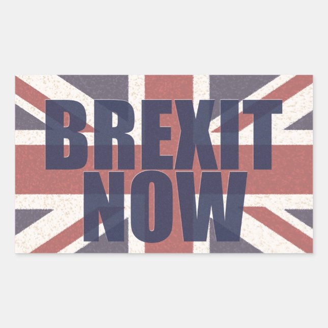 Pegatina Rectangular Brexit ahora Pegatinas (Anverso)