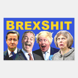 Pegatina Rectangular BREXSHIT, mensaje anti divertido del referéndum d