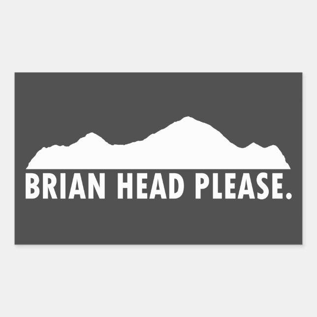 Pegatina Rectangular Brian Head Utah Please (Anverso)