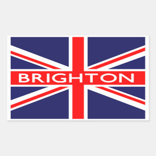 Pegatina Rectangular Brighton : Bandera británica