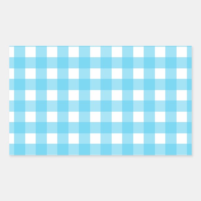 Pegatina Rectangular Brillante azul ceruleano (Anverso)