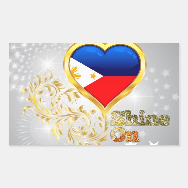Pegatina Rectangular Brillar En Filipinas (Anverso)