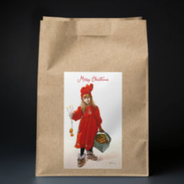 Pegatina Rectangular Brita como Navidades de arte de Iduna Carl Larsson