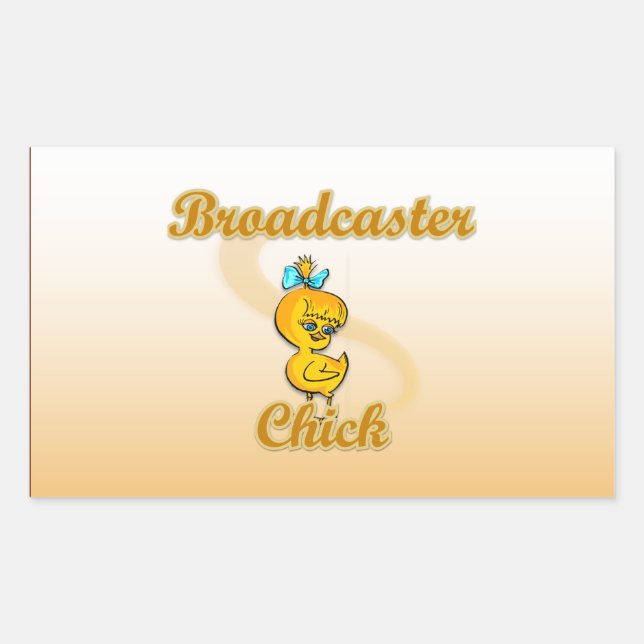 Pegatina Rectangular Broadcaster Chick (Anverso)