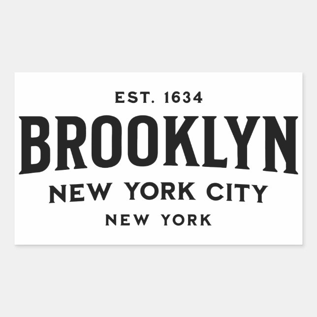 Pegatina Rectangular Brooklyn New York (Anverso)