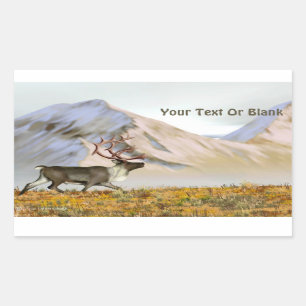Pegatina Rectangular Brooks Range Caribou