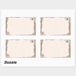 Pegatina Rectangular Brown Beige Vintage Scrapbook Lined Notes