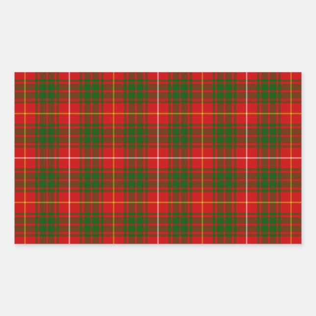 Pegatina Rectangular Bruce tartan green plon (Anverso)