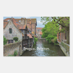 Pegatina Rectangular Brujas, Bélgica