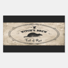 Pegatina Rectangular Brujas de Halloween generan ingredientes - cola de