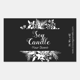 Pegatina Rectangular Brujas Negras Y Blancas Y Deja Vela De Soja