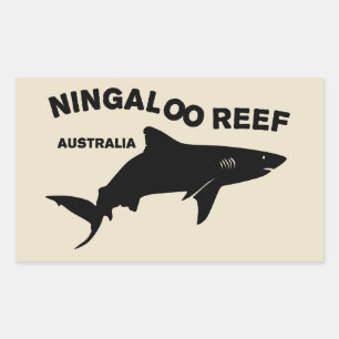 Pegatina Rectangular Buceo De Tiburón En Australia, Arrecife Ningaloo