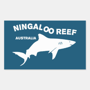 Pegatina Rectangular Buceo De Tiburón En Australia, Arrecife Ningaloo