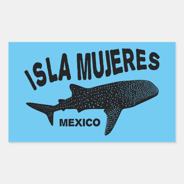 Pegatina Rectangular Buceo de Whale Shark Scuba | Isla Mujeres (Anverso)