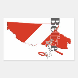 Pegatina Rectangular Buceo en Belice