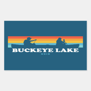 Pegatina Rectangular Buckeye Lake Ohio Canoe