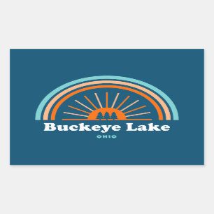 Pegatina Rectangular Buckeye Lake Ohio Rainbow