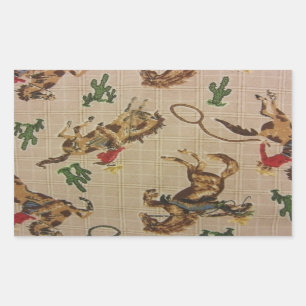 Pegatina Rectangular Bucking Bronco