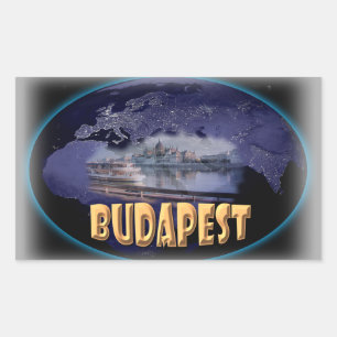 Pegatina Rectangular Budapest