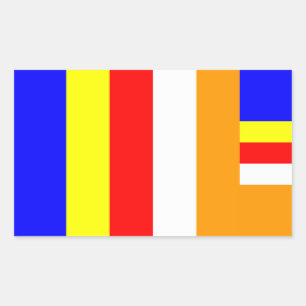 Pegatina Rectangular Budismo - Bandera budista