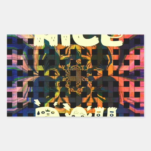 Pegatina Rectangular Buen día (Anverso)