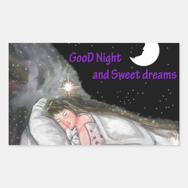 Pegatina Rectangular Buenas noches (Anverso)