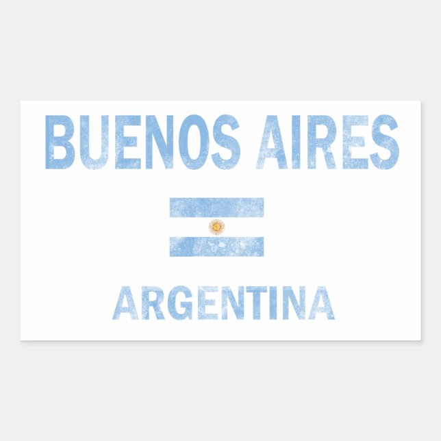 Pegatina Rectangular Buenos Aires Argentina decanta (Anverso)