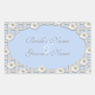 Pegatina Rectangular Buenos días Glory Trellis Wedding Stickers
