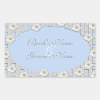 Pegatina Rectangular Buenos días Glory Trellis Wedding Stickers