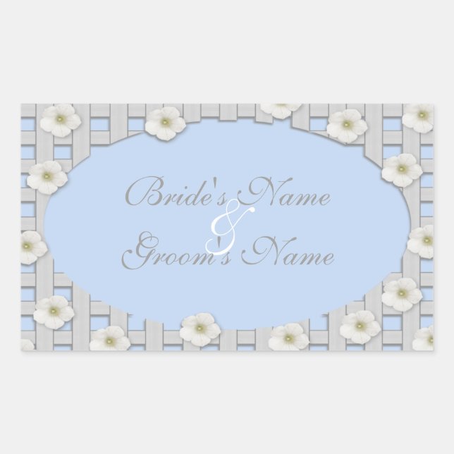 Pegatina Rectangular Buenos días Glory Trellis Wedding Stickers (Anverso)