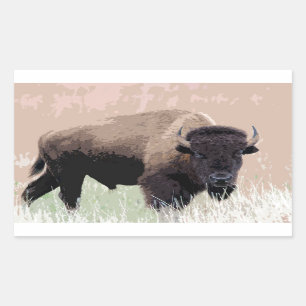 Pegatina Rectangular Búfalo / Bison