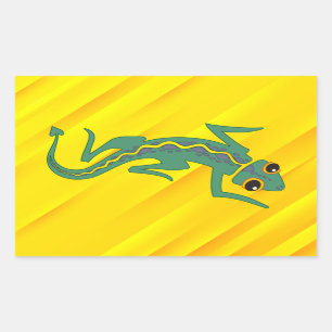 Pegatina Rectangular Buggi Green Lizard Artistic Clipart-27847