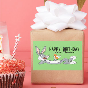 Pegatina Rectangular BUGS BUNNY™   Cumpleaños feliz