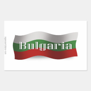 Pegatina Rectangular Bulgaria Bandera ondulante